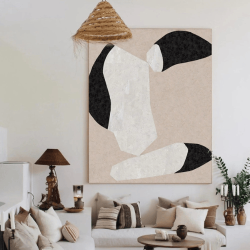 Calm Geometry Textured Canvas Celebrating Soft Balance and Modern Elegance