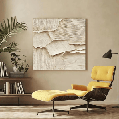 Golden Silence Abstract Canvas Awakening Serenity Amid Modern Stillness