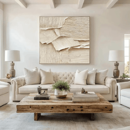Golden Silence Abstract Canvas Awakening Serenity Amid Modern Stillness