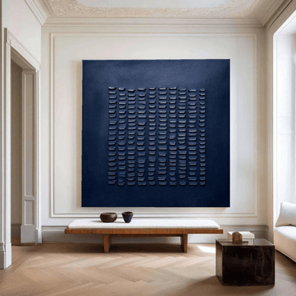 Sculpted Rhythm Abstract Canvas Evoking Depth Harmony Within Modern Interiors