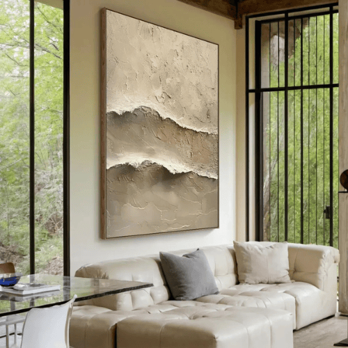 Whispering Horizons Textured Canvas Invoking Calm Essence Within Modern Spaces