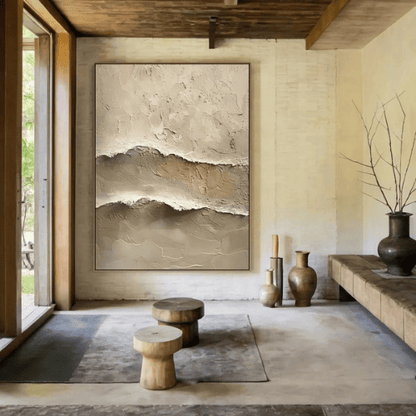 Whispering Horizons Textured Canvas Invoking Calm Essence Within Modern Spaces