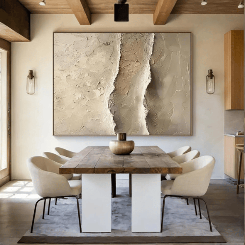 Whispering Horizons Textured Canvas Invoking Calm Essence Within Modern Spaces