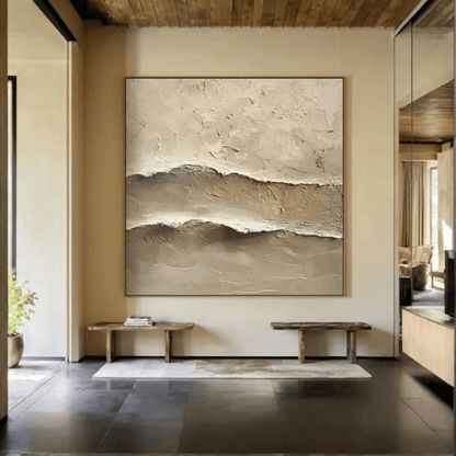 Whispering Horizons Textured Canvas Invoking Calm Essence Within Modern Spaces