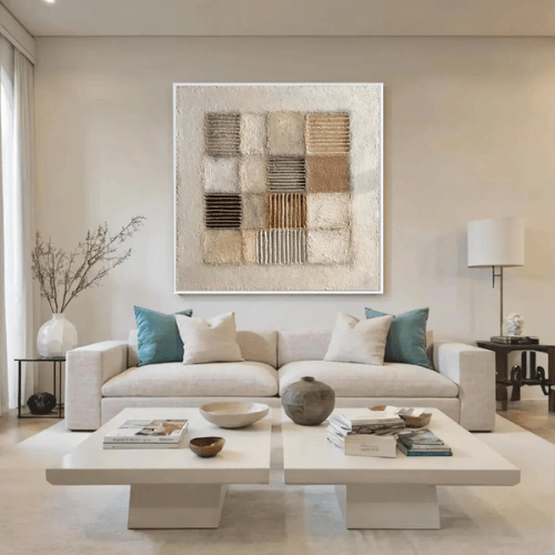 Harmonic Mosaic Textured Canvas Celebrating Balance Geometry Within Modern Design
