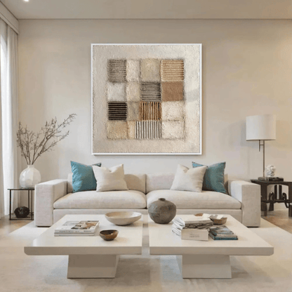 Harmonic Mosaic Textured Canvas Celebrating Balance Geometry Within Modern Design
