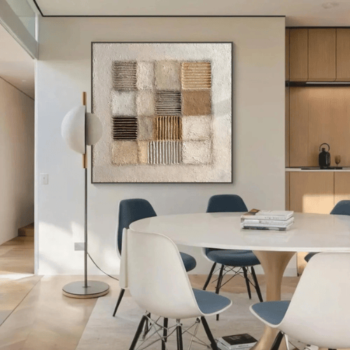 Harmonic Mosaic Textured Canvas Celebrating Balance Geometry Within Modern Design