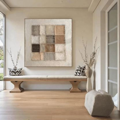 Harmonic Mosaic Textured Canvas Celebrating Balance Geometry Within Modern Design