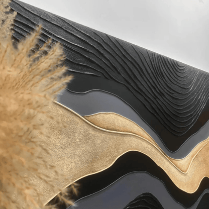 Gilded Current Abstract Canvas Illuminating Motion Energy Within Contemporary Spaces