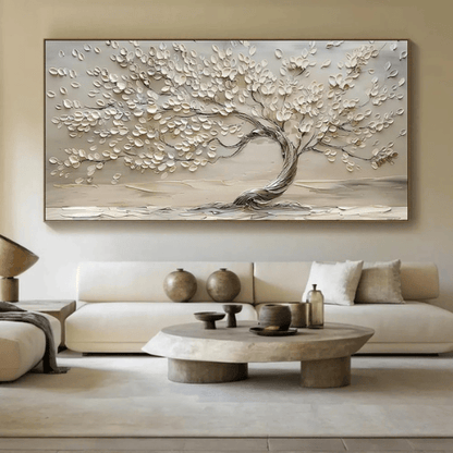 Eternal Bloom Textured Canvas Celebrating Grace Renewal Within Modern Serenity
