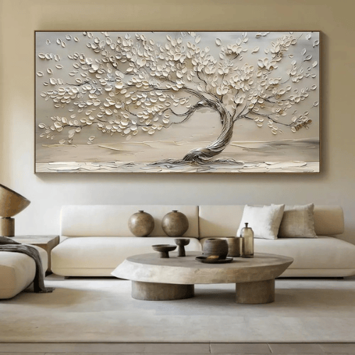 Eternal Bloom Textured Canvas Celebrating Grace Renewal Within Modern Serenity