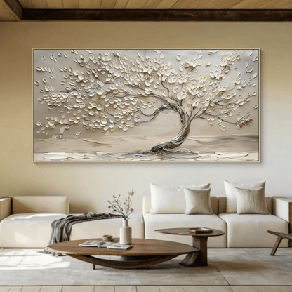 Eternal Bloom Textured Canvas Celebrating Grace Renewal Within Modern Serenity