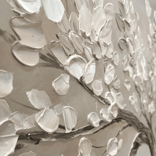 Eternal Bloom Textured Canvas Celebrating Grace Renewal Within Modern Serenity