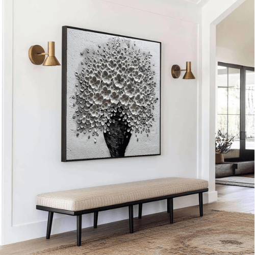 Flourish Essence Textured Canvas Expressing Bloom Harmony Within Modern Elegance