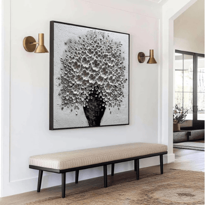 Flourish Essence Textured Canvas Expressing Bloom Harmony Within Modern Elegance
