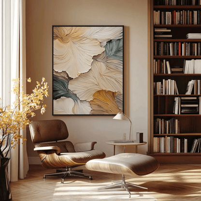 Whispered Petals Textured Canvas Evoking Nature’s Flow in Modern Serenity