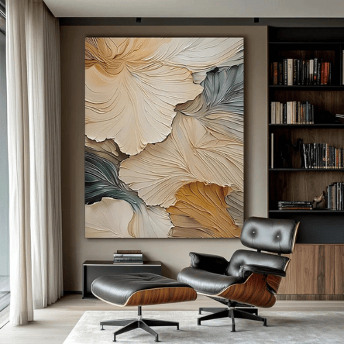 Whispered Petals Textured Canvas Evoking Nature’s Flow in Modern Serenity