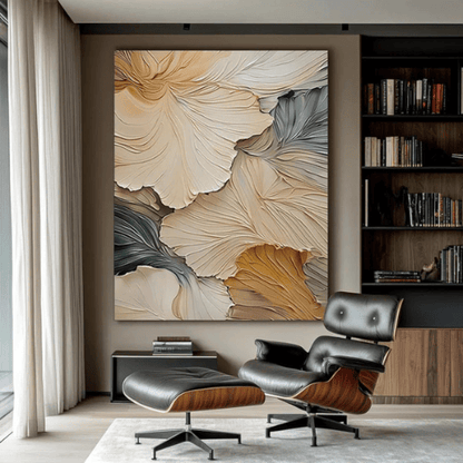 Whispered Petals Textured Canvas Evoking Nature’s Flow in Modern Serenity