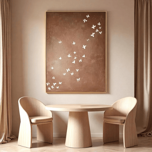 Whispered Flight Textured Canvas Celebrating Graceful Motion In Tranquil Space