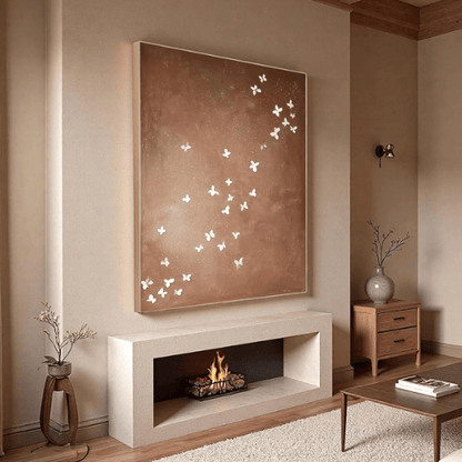 Whispered Flight Textured Canvas Celebrating Graceful Motion In Tranquil Space