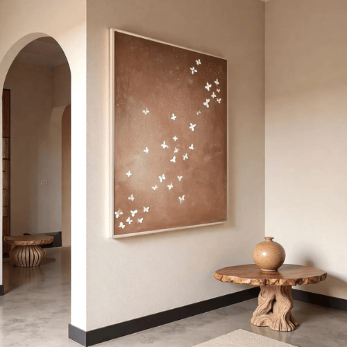 Whispered Flight Textured Canvas Celebrating Graceful Motion In Tranquil Space