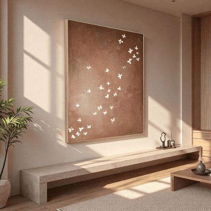 Whispered Flight Textured Canvas Celebrating Graceful Motion In Tranquil Space