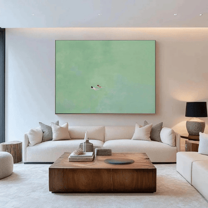Floating Souls Minimalist Canvas Reflecting Serenity Within Boundless Calm