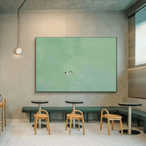 Floating Souls Minimalist Canvas Reflecting Serenity Within Boundless Calm