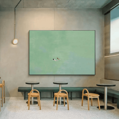 Floating Souls Minimalist Canvas Reflecting Serenity Within Boundless Calm