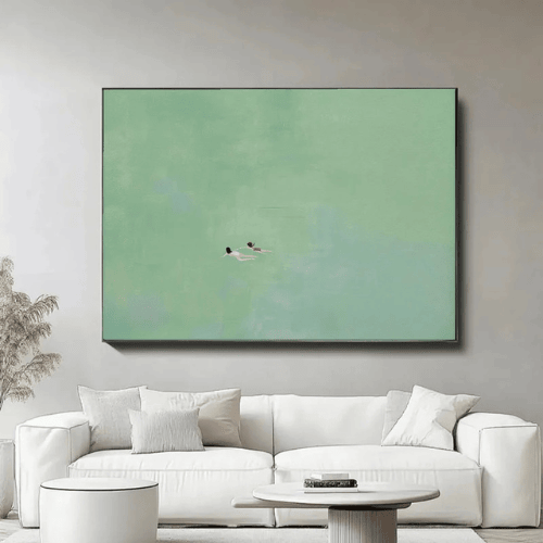 Floating Souls Minimalist Canvas Reflecting Serenity Within Boundless Calm