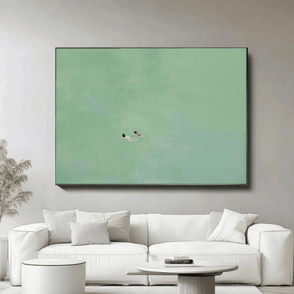 Floating Souls Minimalist Canvas Reflecting Serenity Within Boundless Calm