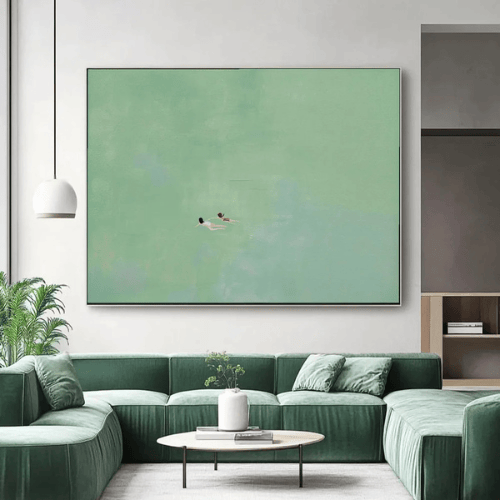 Floating Souls Minimalist Canvas Reflecting Serenity Within Boundless Calm