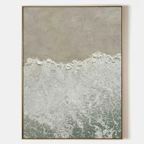 Whispering Shore Textured Canvas Invoking Tranquil Ocean Calm and Natural Harmony