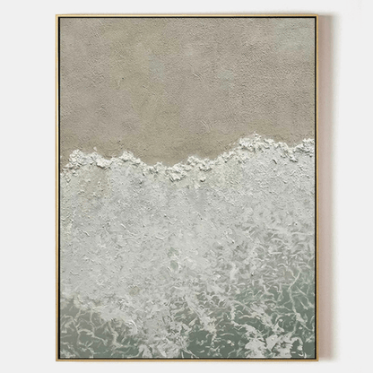 Whispering Shore Textured Canvas Invoking Tranquil Ocean Calm and Natural Harmony