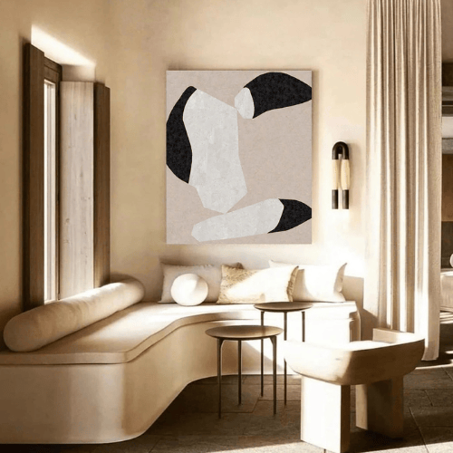 Calm Geometry Textured Canvas Celebrating Soft Balance and Modern Elegance