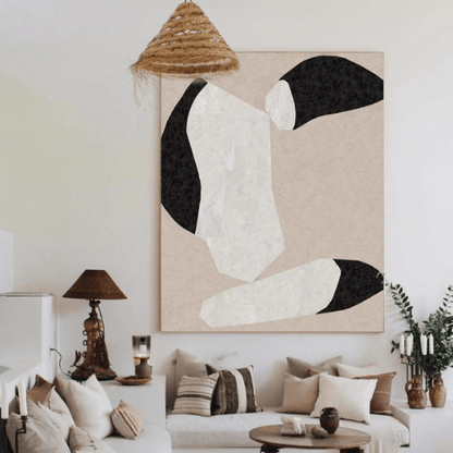Calm Geometry Textured Canvas Celebrating Soft Balance and Modern Elegance