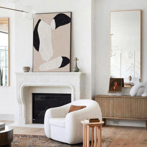 Calm Geometry Textured Canvas Celebrating Soft Balance and Modern Elegance