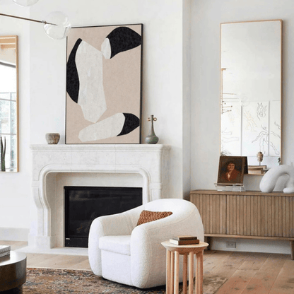 Calm Geometry Textured Canvas Celebrating Soft Balance and Modern Elegance