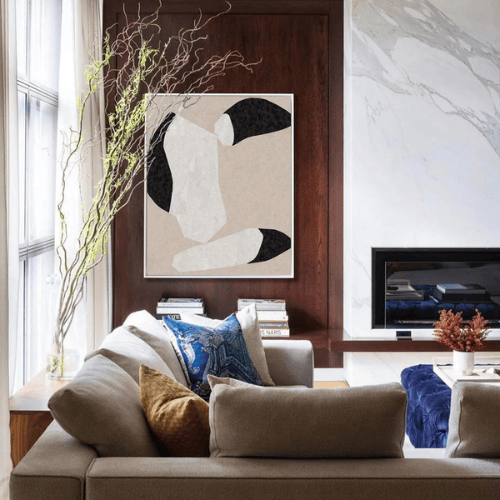 Calm Geometry Textured Canvas Celebrating Soft Balance and Modern Elegance