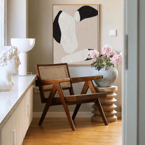 Calm Geometry Textured Canvas Celebrating Soft Balance and Modern Elegance